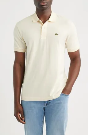 Lacoste Essentials Classic Fit Cotton Blend Piqu&eacute; Polo in Natural Clair at Nordstrom, Size 4