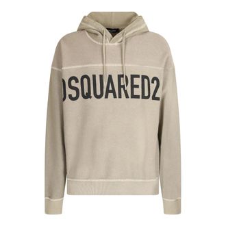 Dsquared2 Hoodies, male, Gray, Size: XS Grey Hooded Sweatshirt Stylish Comfortable