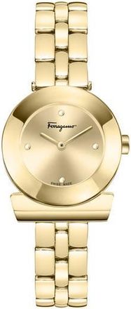 Ferragamo Gancio Bracelet Watch, 27mm in Ip Yellow Gold at Nordstrom Rack