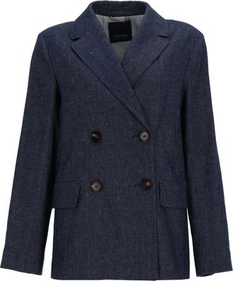 Max Mara Jassen, Dames, Blauw, M, Smmnero Jacket