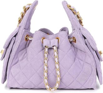 Tiffany & Fred Soft Quilted Suede Shoulder Bag