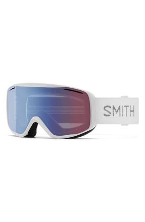 Smith Rally Cylindrical Carbonic-X Small Frame Snow Goggles in White Chunky Knit/Blue Sensor at Nordstrom