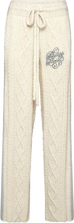 Philipp Plein Knit Straight Joggers Signature - Dames - Sweatpants - Beige - XS - Wol - Broeken