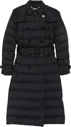 Burberry Lange Nylon Audley Puffer Jas - Dames - Dons jassen - Zwart - S - Nylon - Jassen