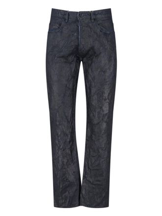 Maison Margiela Textured Black Denim Jeans With Classic Five-Pocket Design