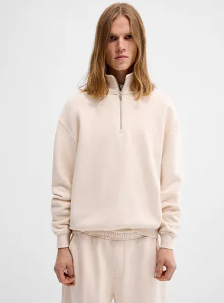 Djab Mens Heavy fleece quarter-zip sweatshirt DJAB 101 Relaxed fit