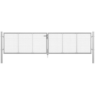 vidaXL Vidaxl - Cancello per Giardino in Acciaio Zincato 415x125 cm Argento