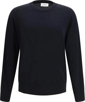 Laneus Katoenen sweatshirt met ronde hals en ribgebreide boorden - Heren - Ronde hals truien - Zwart - 2XL - Katoen - Truien & Vesten