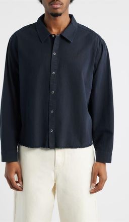 Elwood Keyhole Snap-Up Shirt in Ink at Nordstrom, Size Xx-Large