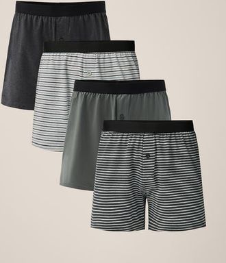 Pact Organic Cotton Everyday Knit Boxer 4-Pack in Midnight Harbor at Nordstrom, Size Xx-Large