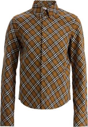 Burberry Womens Brown Multicolour Check Cotton Shirt - Tan - Size EU 38 (Womens)