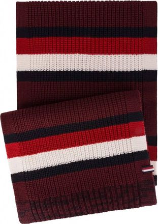 Tommy Hilfiger Mens Rhododendron Stripe Scarf In Red