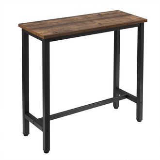Woltu Tavolo Da Bar Rettangolare Alto Tavolino Bancone Per Cucina Metallo Legno Legno Vintage+nero - Woltu