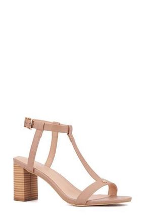 New York & Company Livvy Block Heel Sandal in Beige at Nordstrom Rack, Size 7.5