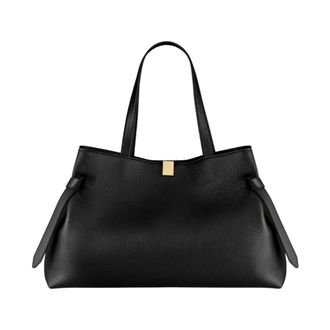 Yuzefi Gyoza Tote Pebble Grain Leather - female - Yuzefi - Shopping Bags - Black - ONE SIZE - Bags