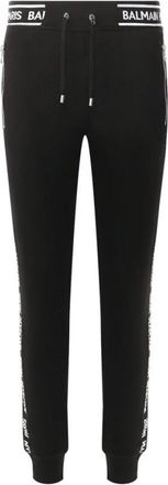 Balmain Zwarte Katoenen Joggingbroek met Koord - Heren - Sweatpants - Zwart - S - Katoen - Broeken