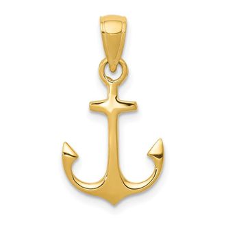 Diamond2Deal 10k Yellow Gold Anchor Pendant