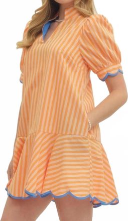 Entro Scallop Dress In Orange
