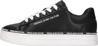 Versace Jeans Couture Logo Court 88 Sneakers - Dames - Sneakers - Zwart - 37 EU - Leer - Schoenen