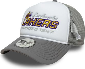 New Era Mens 9FORTY Los Angeles Lakers Trucker Cap - Grey - One Size