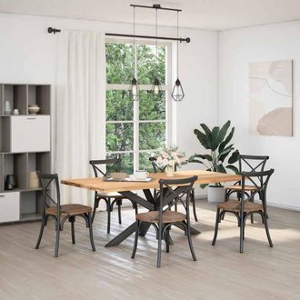 Berkfield Home Dining Table Leg Spider Shape Anthracite 150x78x(72-73) cm Steel in Dark Grey