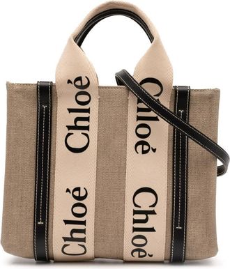 Chlo&eacute; Pre-owned Chloe Small Canvas Woody Satchel Ladies 33 101 65