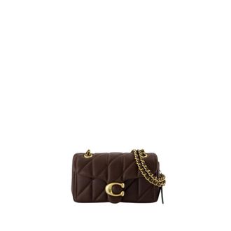 Coach Shoulder Bags, female, Brown, Size: ONE SIZE Black Leather Shoulder Bag with Cotton Lining