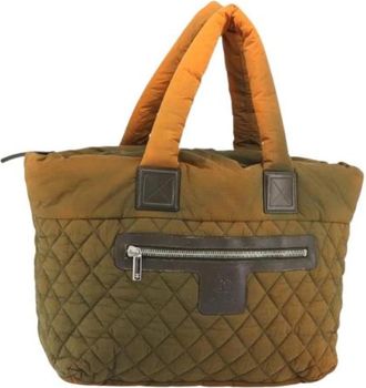 Chanel Pre-owned Tote Bags, female, Green, Size: ONE SIZE Pre-owned Vintage Nylon Tote Bag