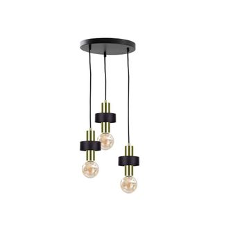 Netlighting Unica Cluster Pendant Ceiling Light Black Gold 35cm 3x E27