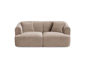 Cosmopolitan Design Sof&aacute; modular 2 plazas de terciopelo beige oscuro