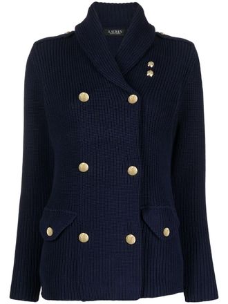 Polo Ralph Lauren Cardigan doppiopetto a coste - Blu