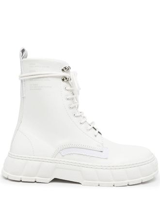 Viron white combat boots - unisex - Eco Leather/Rubber/Fabric - 36