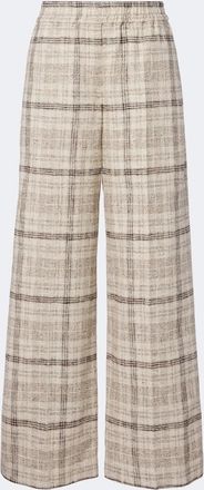 Brunello Cucinelli Cotton, silk, and hemp-blend wide-leg pants