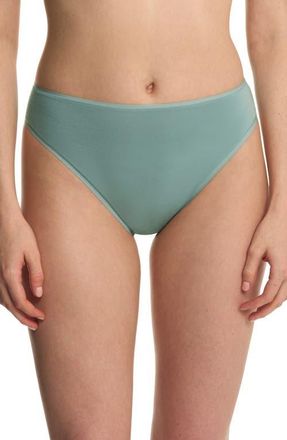 Natori Bliss Bare Cotton High Cut Briefs in Succulent at Nordstrom, Size X-Large