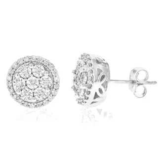 Vir Jewels 2/5 cttw Lab Grown Diamond Composite Earrings in Sterling Silver With Push Backs For Women