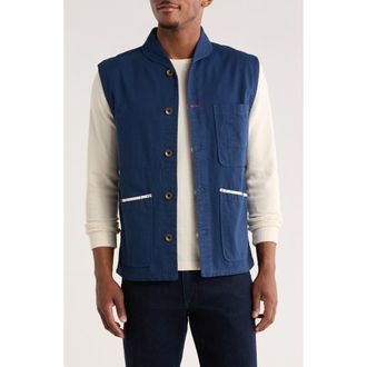 Imperfects Organic Cotton Canvas Shepherds Vest in Banks Street Blue at Nordstrom Rack, Size Xx-Large