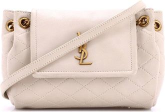 Saint Laurent Beige Quilted Leather Nolita Satchel Mini (Authentic Pre-Loved)