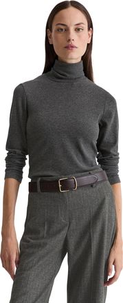 Marc O'Polo Rollkragenshirt MARC OPOLO, Damen, Gr. L, rocky grau melange, Jersey, Obermaterial: 46% Baumwolle, 46% Modal, 8% Elasthan, Basic, regular fit normal, 