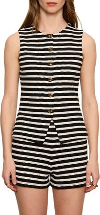 Sanctuary Nothing Extra Sweater Vest in Chalk White/Black at Nordstrom, Size X-Small