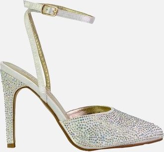 XY London Womens XY London Womens/Ladies Indyah Diamante Court Shoes - Cream - Size: 6