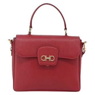Ferragamo Gancini Leather Red Leather Handbag (Pre-Owned)