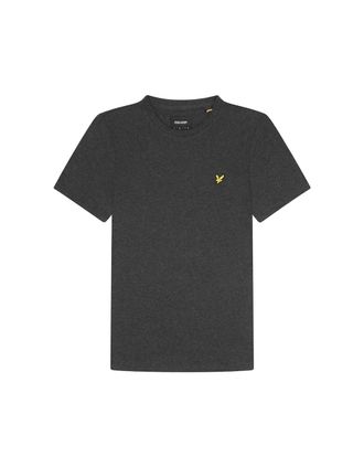 Lyle & Scott Mens Lyle & Scott Branded Chest Logo Charcoal Marl T-Shirt - Black - Size: 36