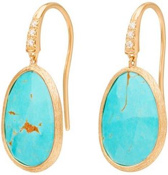 Marco Bicego Lunaria Charoite & Diamond Drop Earrings in Gold/turquoise at Nordstrom