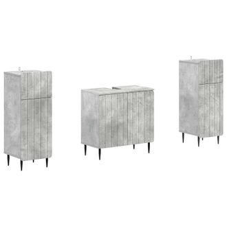 vidaXL Juego De Gabinete De Ba&ntilde;o De 2 Piezas Zwolle Gris Hormig&oacute;n Vidaxl