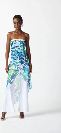 Joseph Ribkoff Tropical Print Jumpsuit In Vanilla/multi