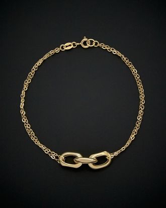 Italian Gold, Inc 14K Italian Gold Fancy 3-Link Forzatina Double Strand Bracelet