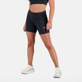 New Balance Womens Impact Run Fitted Shorts In Black