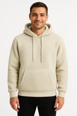 Only & Sons Sweatshirt ONLY & SONS ONSEMILIO REG TEDDY HOODIE SWEAT VD, Herren, Gr. XXL, beige (silber lining), angeraute Sweatware, Obermaterial: 100% Polyester,