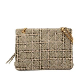 Chanel Pre-owned Tweed Lambskin Schoudertas - Dames - Vintage Schoudertas - Beige - ONE Size - Tweed - Vintage