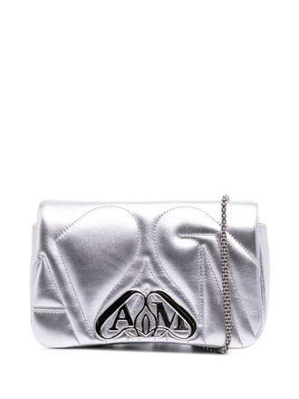 Alexander McQueen 2023-2025 Mini Leather The Seal Chain crossbody bag - Silver